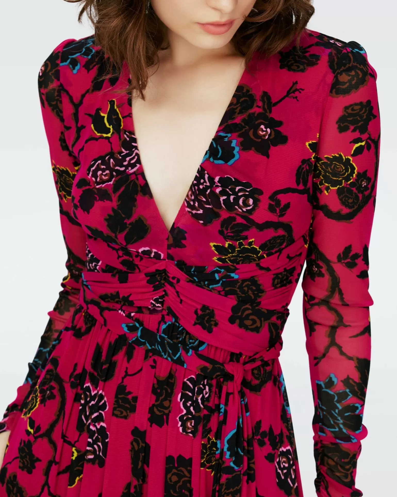 Dvf Anne Dress In China Vine Poison Pink Lg^Diane von Furstenberg Cheap