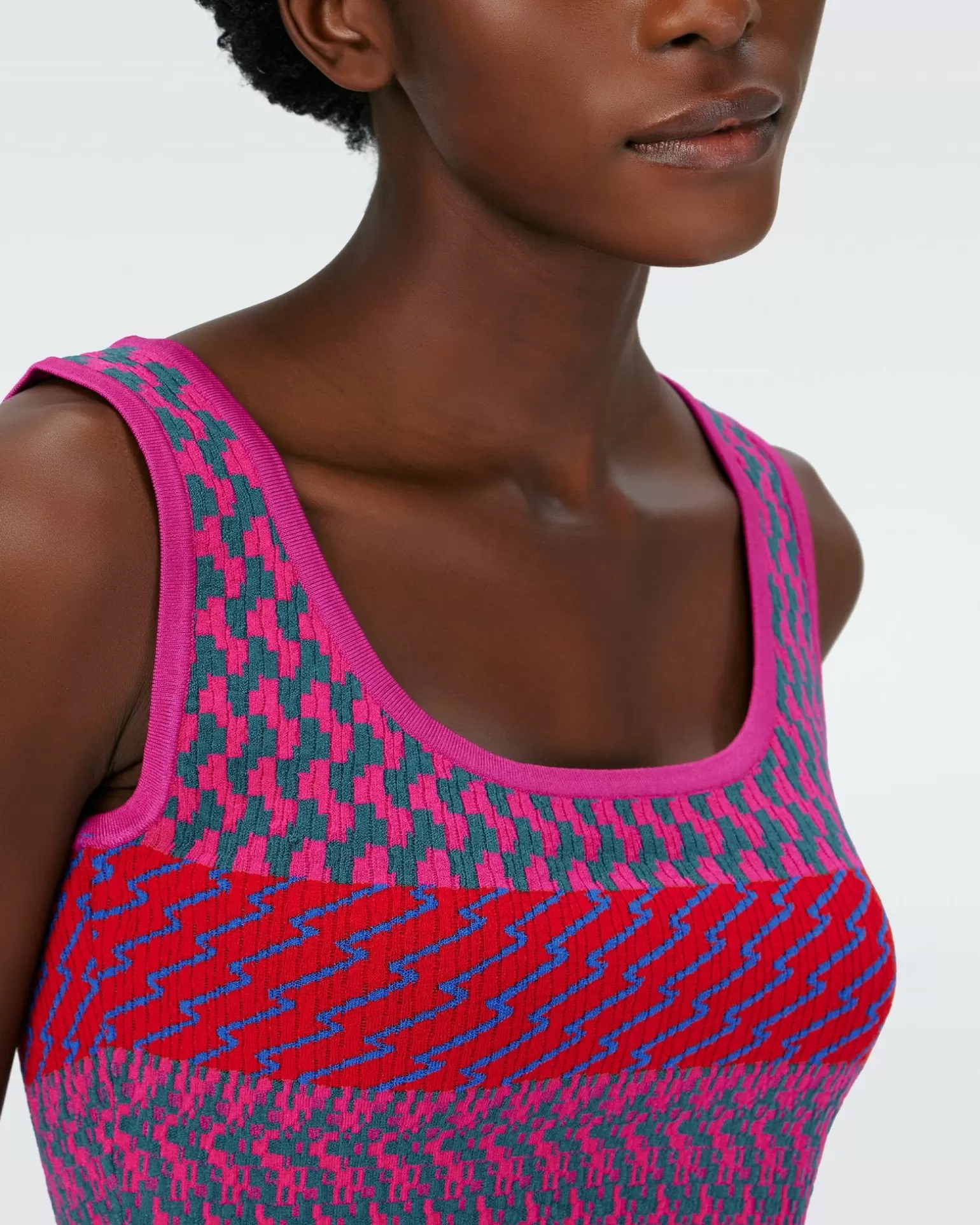 Dvf Arpita Top In Multicolor Zigzag Strip Pk/Bu^Diane von Furstenberg Cheap