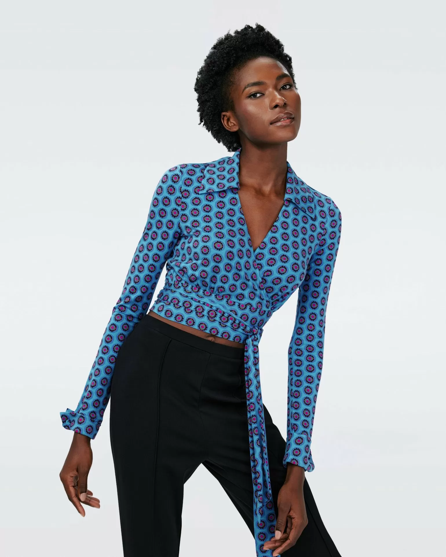 Dvf Bobbie Top In Flower Tie Barrier Reef^Diane von Furstenberg New