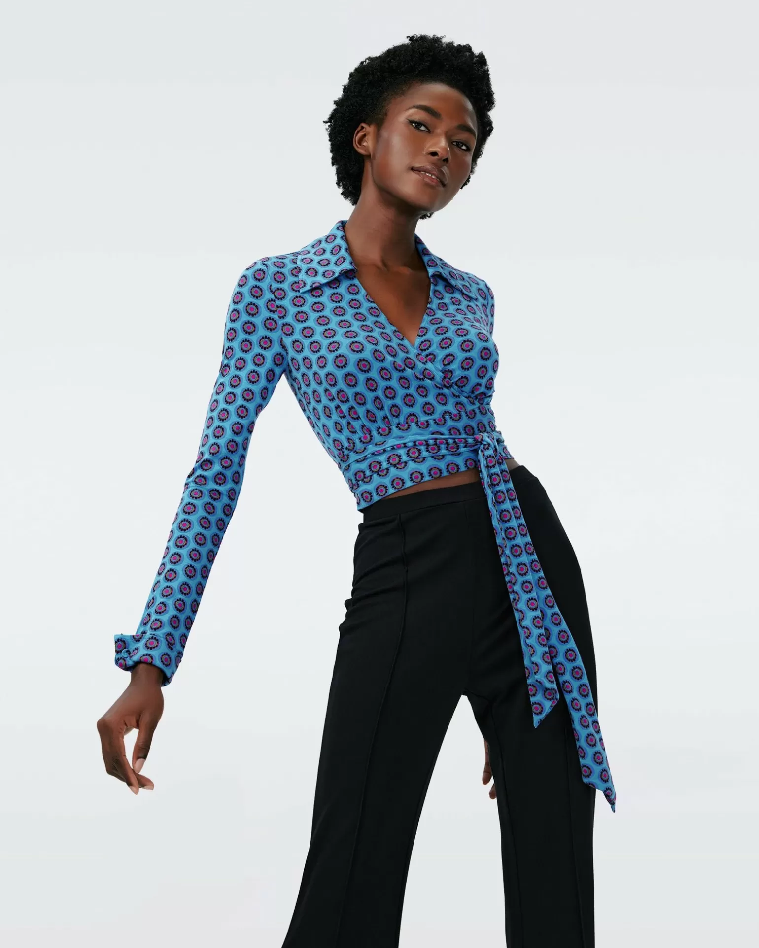Dvf Bobbie Top In Flower Tie Barrier Reef^Diane von Furstenberg New