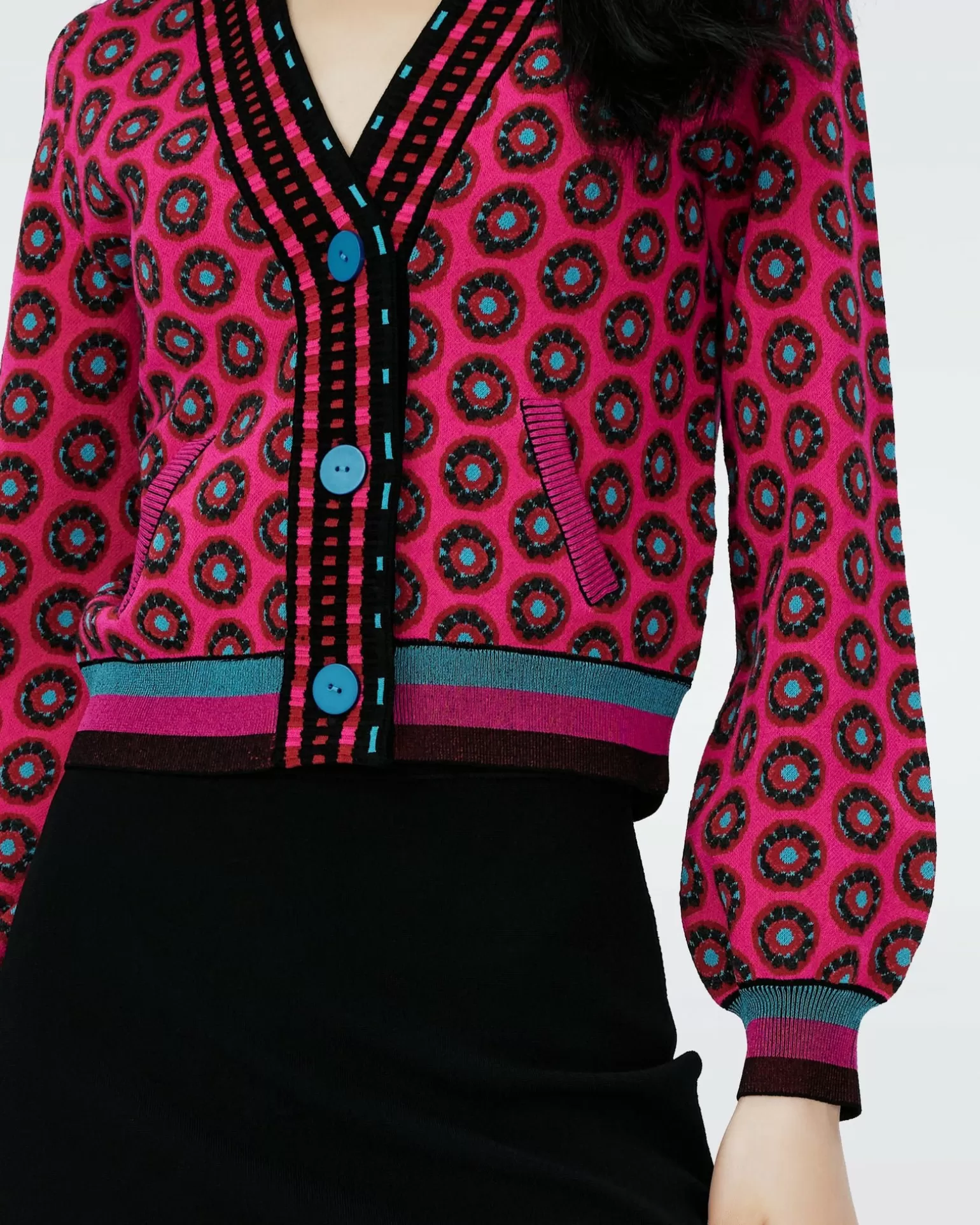 Dvf Bryant Cardigan In Flwer Tie Poison Pink^Diane von Furstenberg Online