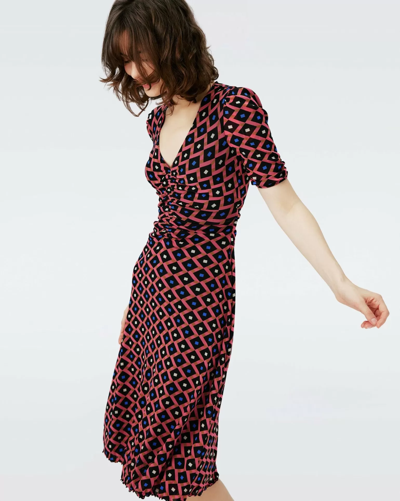 Dvf Koren Reversible Dress In Lantern Leaves Pk/Dia Cubes Pk^Diane von Furstenberg Outlet