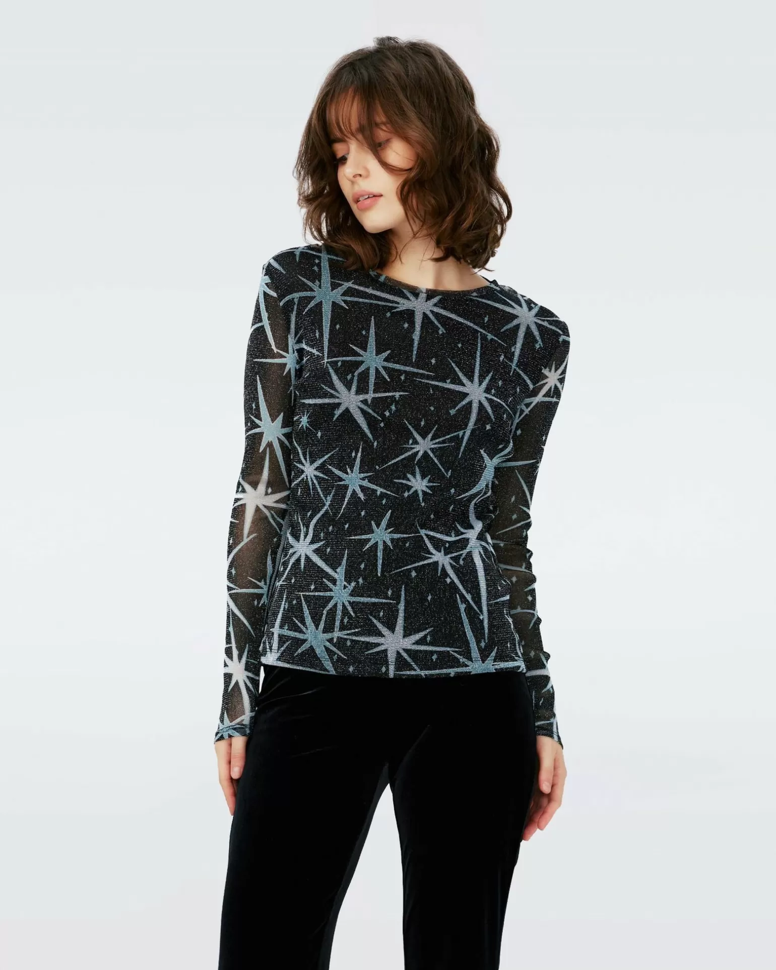 Logan Metallic Mesh Top^Diane von Furstenberg Outlet