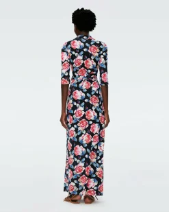 Abigail Silk Jersey Maxi Wrap Dress