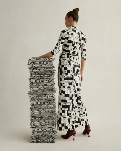 Abigail Silk Jersey Maxi Wrap Dress In Dvf 50Th Crossword Ivory