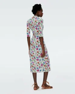 Abigail Silk Jersey Midi Wrap Dress
