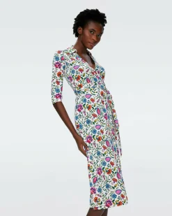 Abigail Silk Jersey Midi Wrap Dress