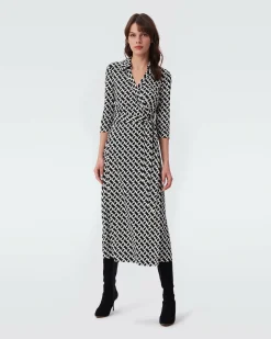 Abigail Silk Jersey Midi Wrap Dress