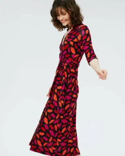 Abigail Silk Jersey Midi Wrap Dress