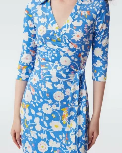 Abigail Silk Jersey Midi Wrap Dress In Signature Blue Fortuna