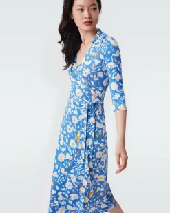 Abigail Silk Jersey Midi Wrap Dress In Signature Blue Fortuna