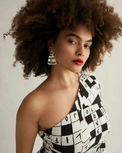 Coco Silk Jersey Dress In Dvf 50Th Crossword Ivory