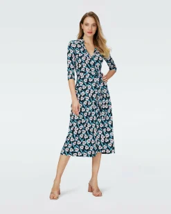 Dvf Abigail Midi Dress In Fortune Vine Ivory