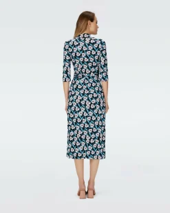 Dvf Abigail Midi Dress In Fortune Vine Ivory