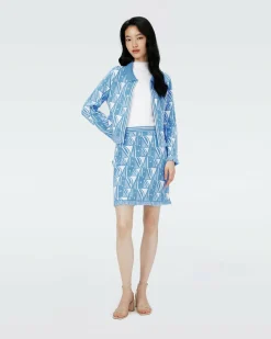 Dvf Alejandra Skirt In Dvf Logo Blue