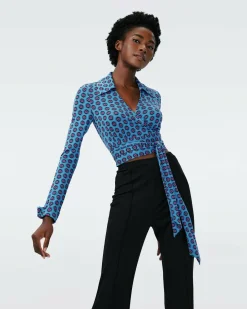 Dvf Bobbie Top In Flower Tie Barrier Reef