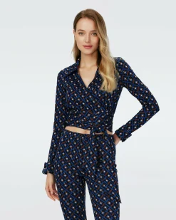 Dvf Bobbie Two Top In Tarot Maze Ocean Blue