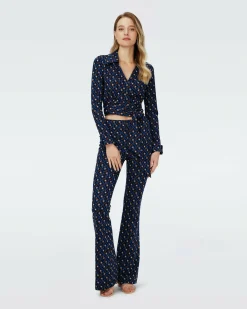 Dvf Bobbie Two Top In Tarot Maze Ocean Blue