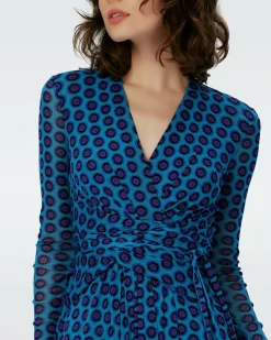 Dvf Brenda Dress In Flower Tie Barrier Reef