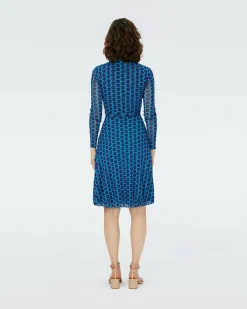 Dvf Brenda Dress In Flower Tie Barrier Reef