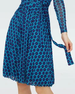 Dvf Brenda Dress In Flower Tie Barrier Reef