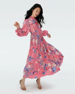 Dvf Cherie Dress In Celestial Batik Antique Pk Lg