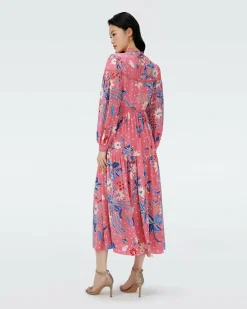 Dvf Cherie Dress In Celestial Batik Antique Pk Lg