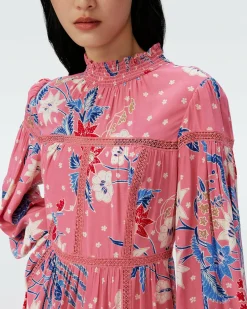 Dvf Cherie Dress In Celestial Batik Antique Pk Lg