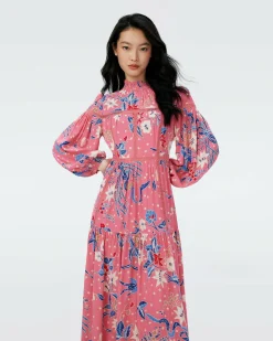 Dvf Cherie Dress In Celestial Batik Antique Pk Lg