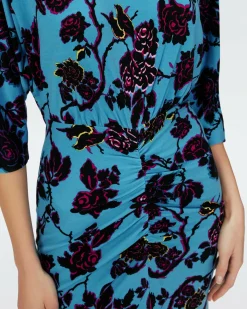 Dvf Chrisey Dress In China Vine Barrier Reef Lg