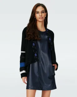 Dvf Ernest Cardigan In Stripe Blue