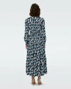 Dvf Gil Dress In Fortune Vine Ivory