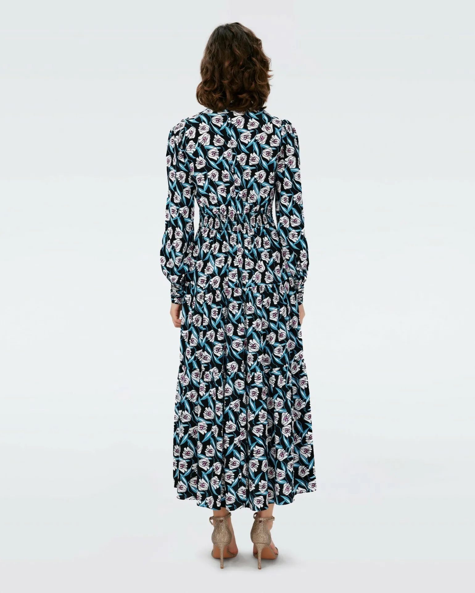 Dvf Gil Dress In Fortune Vine Ivory