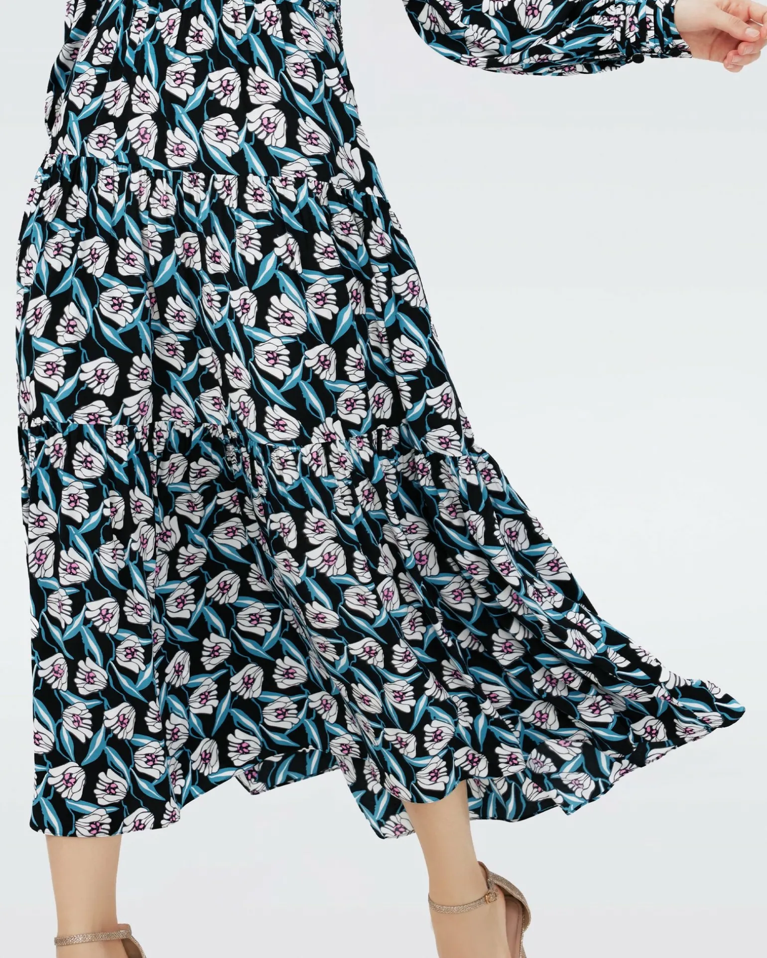 Dvf Gil Dress In Fortune Vine Ivory