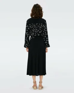 Dvf Ginny Two Blouse In Small Hearts/Blk