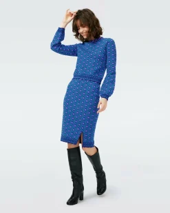 Dvf Iggy Top In Flower Tie Turquoise