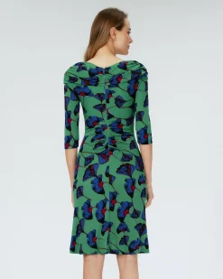 Dvf Jim Dress In Falling Gingko Venus Gn Med
