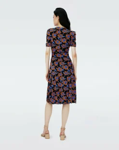 Dvf Koren Reversible Dress In Oracle R/Tarot Maze Blk Coffee