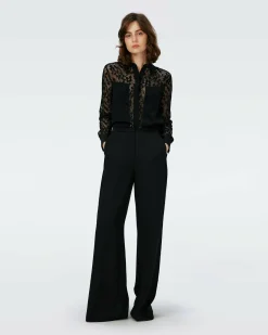 Dvf Louise Top In Black/Lace