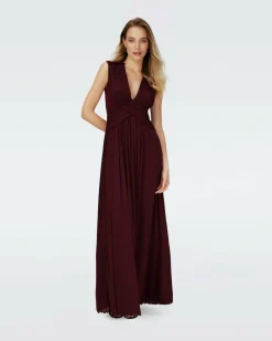 Dvf Marika Dress In Wine Pink