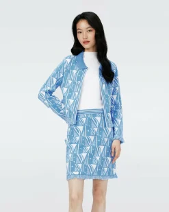 Dvf Morgaine Cardigan In Dvf Logo Blue
