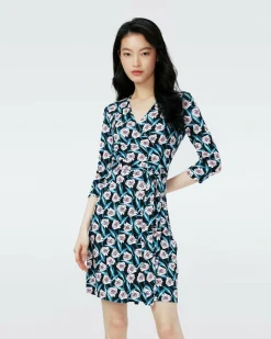 Dvf New Julian Two Dress In Fortune Vine Ivory