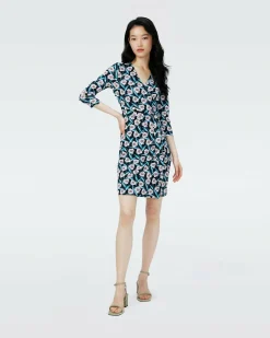 Dvf New Julian Two Dress In Fortune Vine Ivory
