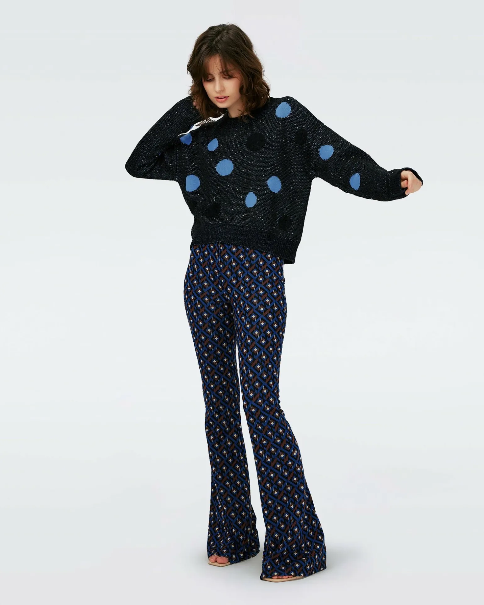 Dvf Phillipa Top In Dots Blue