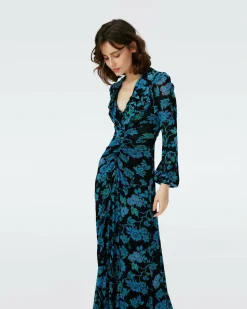 Dvf Sean Dress In China Vine Blk Med