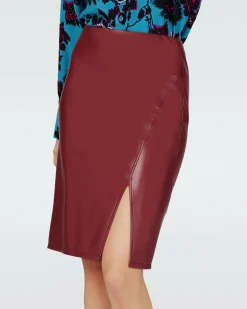 Dvf Takashi Skirt In Garnet Red