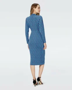 Dvf Timothy Dress In Flower Tie Barrier Reef
