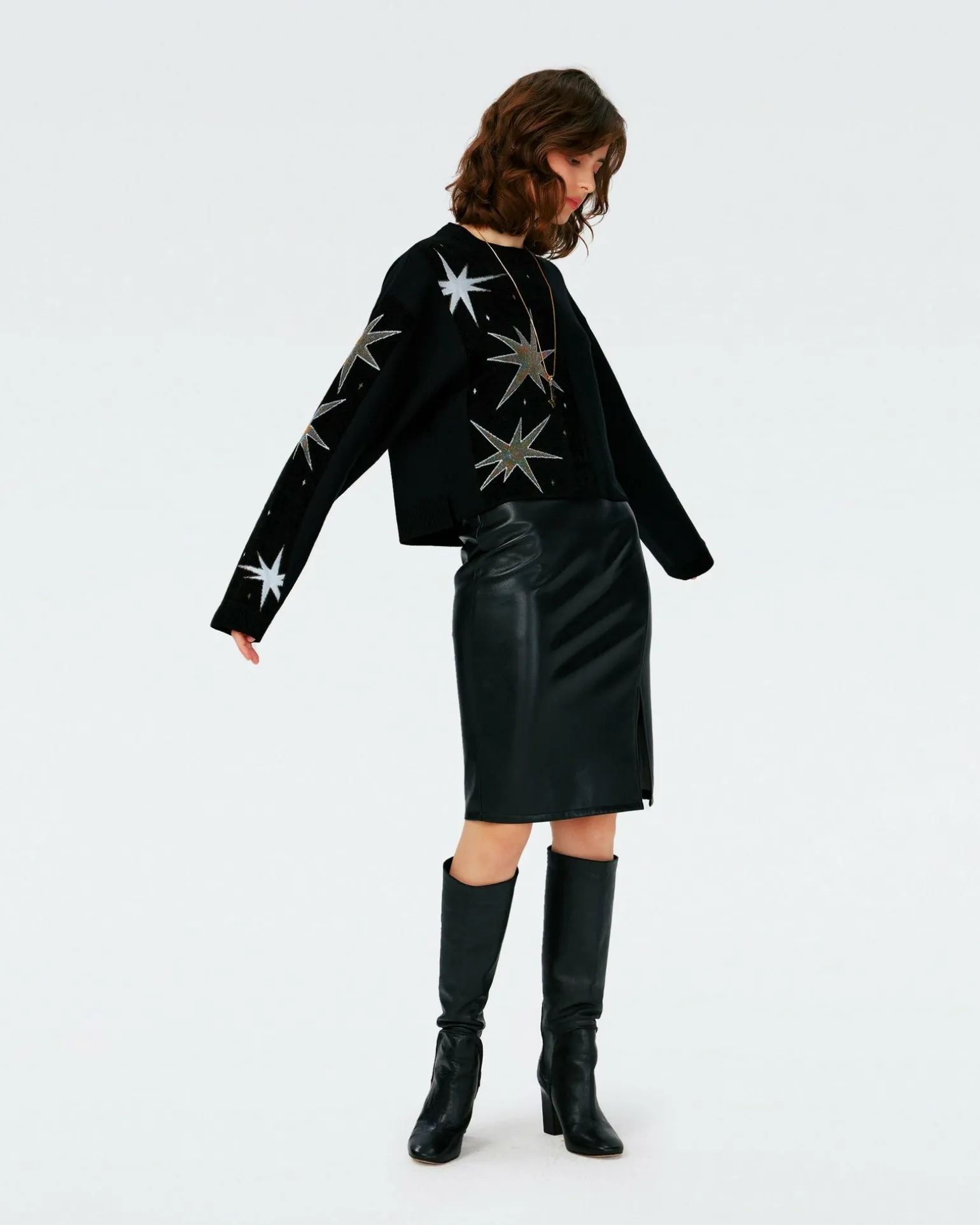 Fabiola Knit Jacquard Top