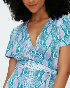 Julian Short Sleeve Silk Jersey Wrap Dress