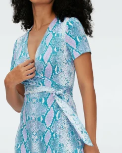 Julian Short Sleeve Silk Jersey Wrap Dress